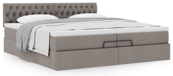 Osmanský rám postele s matrací taupe 200x200 cm textil 3311571