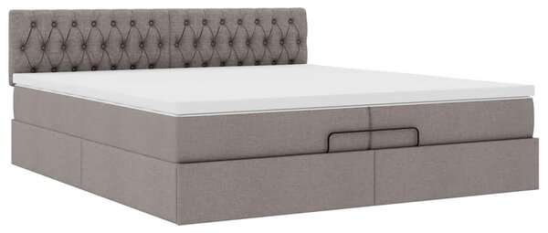 Osmanský rám postele s matrací taupe 200x200 cm textil 3311571