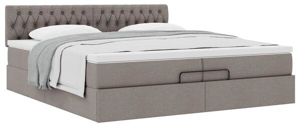 Osmanský rám postele s matrací taupe 200x200 cm textil 3311571