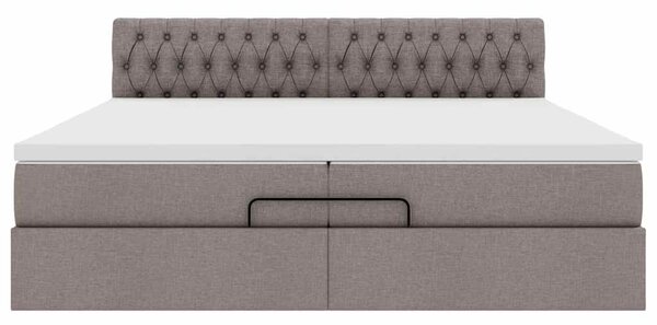 Osmanský rám postele s matrací taupe 200x200 cm textil 3311571