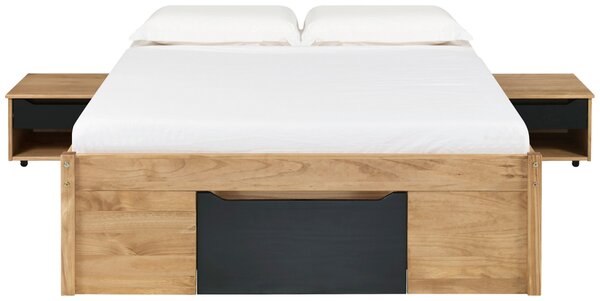 POSTEL S ÚLOŽNÝM PROSTOREM, 140/200 cm, přírodní barvy, černá MID.YOU, Online Only