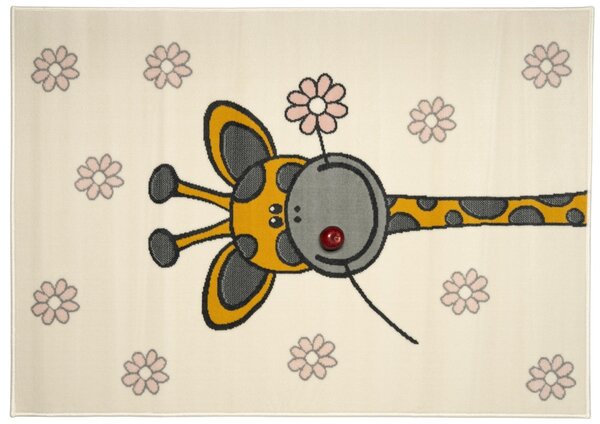 Alfa Carpets, Dětský kusový koberec Žirafa, 120x170, béžová, dětský pokoj