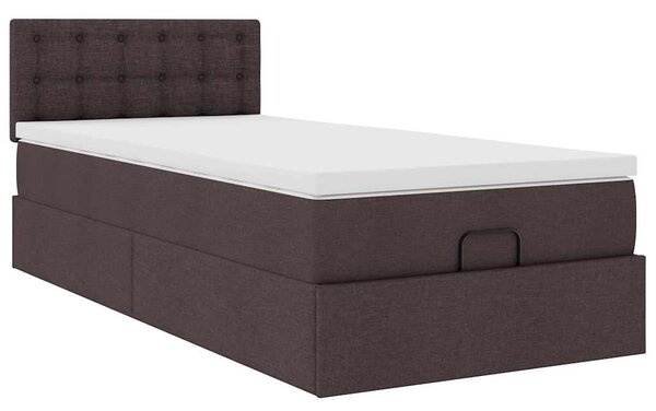 Osmanský postel s matrací tmavě šedá 90x200 cm textil 3311597