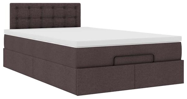 Osmanský rám postele s matrací tmavě hnědá 120x190cm textil 3311611