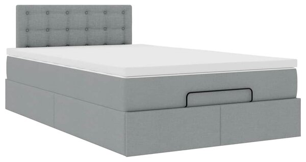 Osmanský postel s matrací světle šedá 120x190 cm textil 3311608