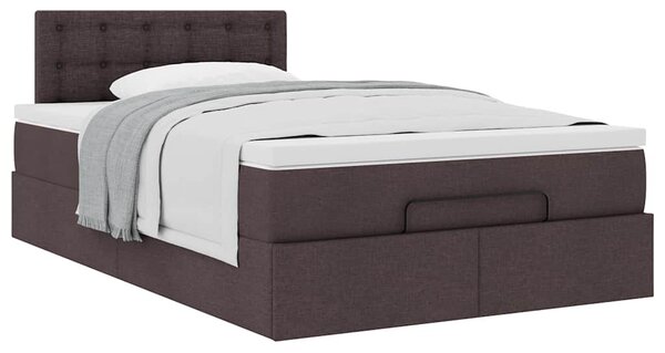 Osmanský rám postele s matrací tmavě hnědá 120x190cm textil 3311611