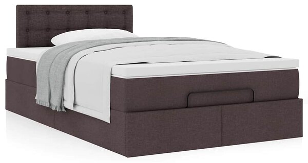 Osmanský rám postele s matrací tmavě hnědá 120x190cm textil 3311611