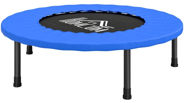 HOMCOM Fitness Trampolína Ø81 cm, Ocelová Trampolína se Zabezpečovací Podložkou a 28 Jary pro Vnitřní a Vnější Cvičení, Nosnost 100 kg, 81x81x22,5 cm