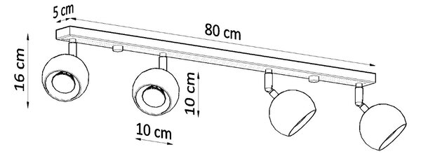 Sollux Lighting Stropní svítidlo OCULARE 4L bílé
