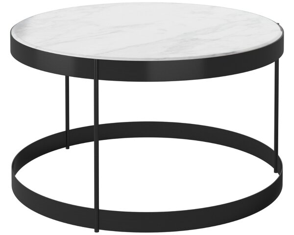 -25 % Dny MOMENTI– Bolia Šedobílý mramorový konferenční stolek Drum 60 cm s černou podnoží