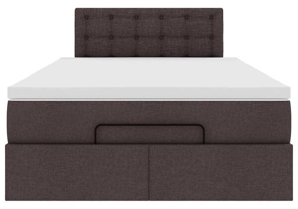 Osmanský rám postele s matrací tmavě hnědá 120x190cm textil 3311611