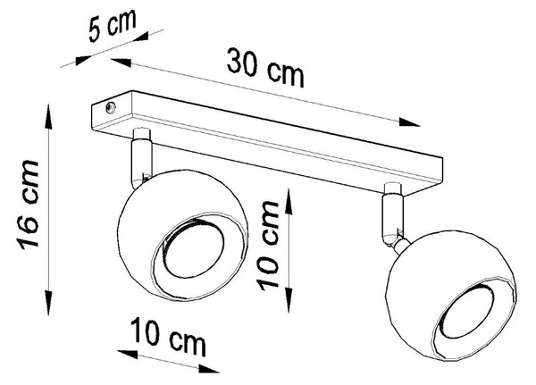 Sollux Lighting Stropní svítidlo OCULARE 2 černé