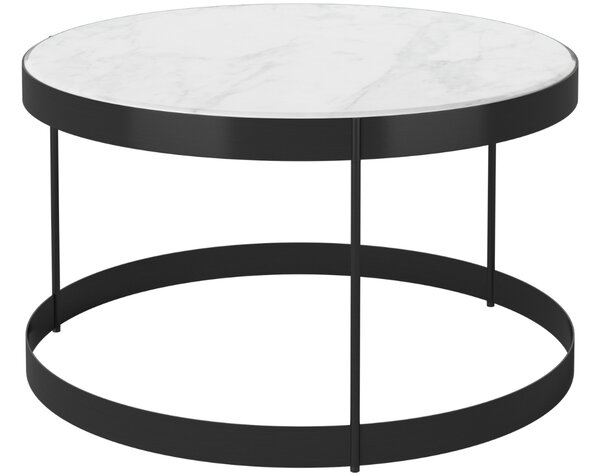 -25 % Dny MOMENTI– Bolia Šedobílý mramorový konferenční stolek Drum 60 cm s černou podnoží