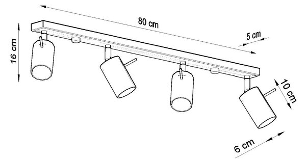 Sollux Lighting Stropní svítidlo RING 4L šedé