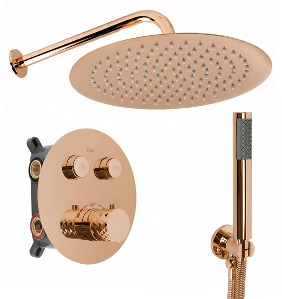 Rea, Podomítková sprchová souprava Rea Lungo Diamond Copper + BOX, REA-P6968