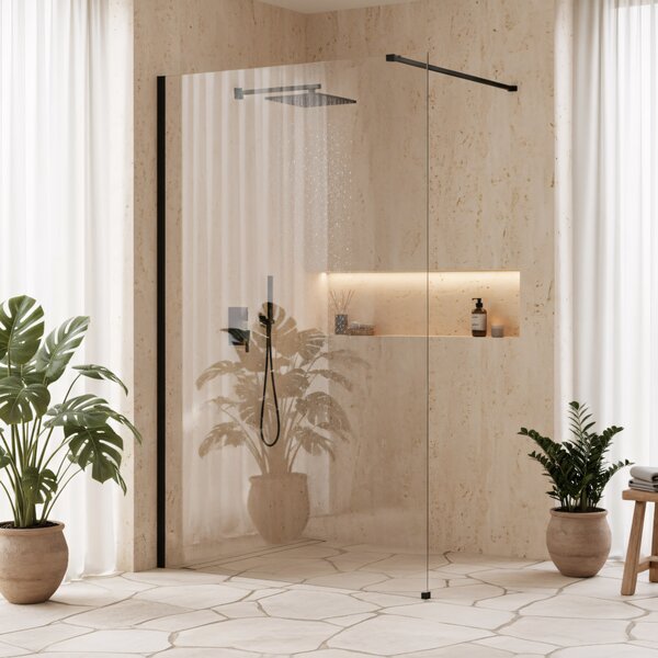 Sprchová zástěna Rea Flexi Transparent / Black 120