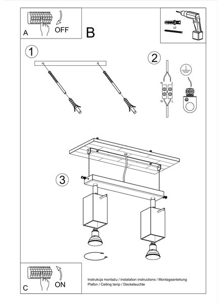 Sollux Lighting Stropní svítidlo MERIDA 2 šedé