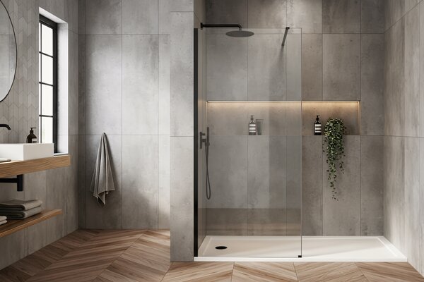 Sprchová zástěna Rea Flexi Transparent / Black 120