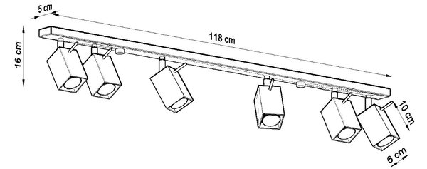 Sollux Lighting Stropní svítidlo MERIDA 6L šedé