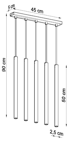 Sollux Lighting Závěsné svítidlo PASTELO 5 bílé