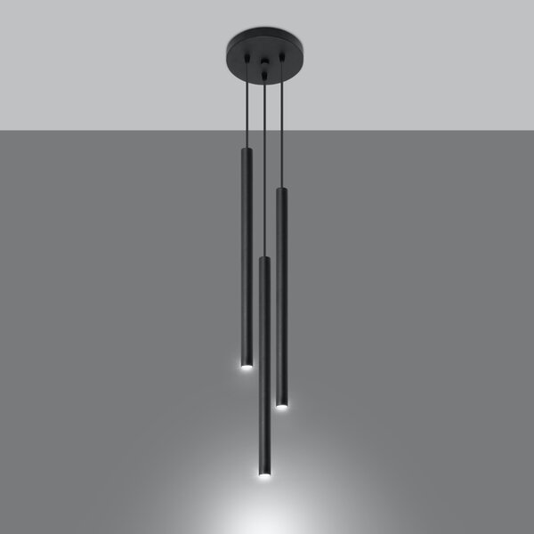 Sollux Lighting Závěsné svítidlo PASTELO 3P černé