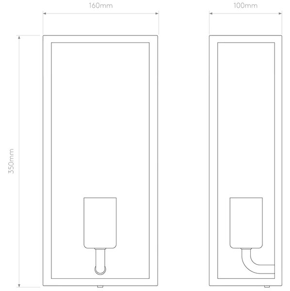 Astro Messina E27 nástěnné svítidlo IP44 Černá130mm