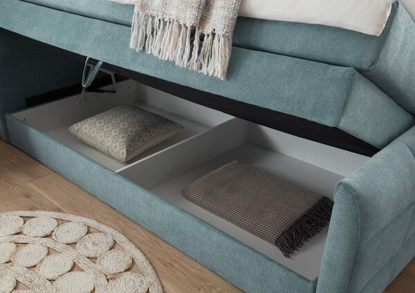 Boxspring postel KUBA 100x200 cm modrá