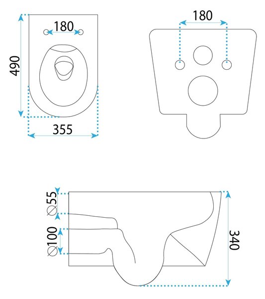 Závěsná WC mísa Rea Gustavo Rimless