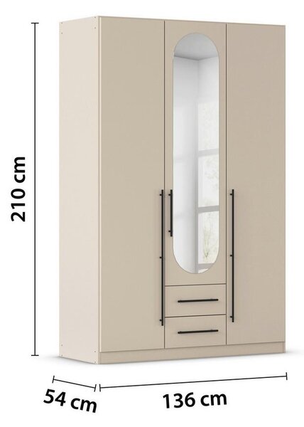 ŠATNÍ SKŘÍŇ S OTOČNÝMI DVEŘMI VELORA, šířka 136 cm