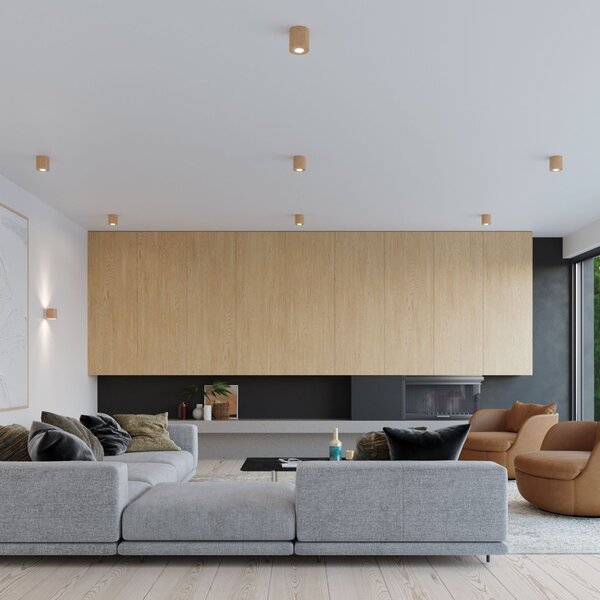 Sollux Lighting Stropní svítidlo ORBIS přírodní dřevo