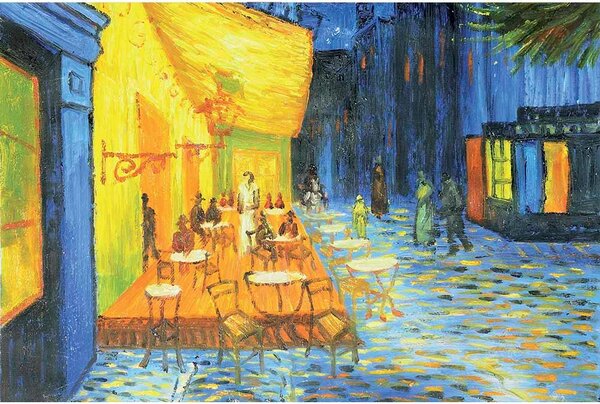 Vliesové fototapety, rozměr 375 cm x 250 cm, terasa kavárny v noci - Vincent Van Gogh, DIMEX MS-5-0251