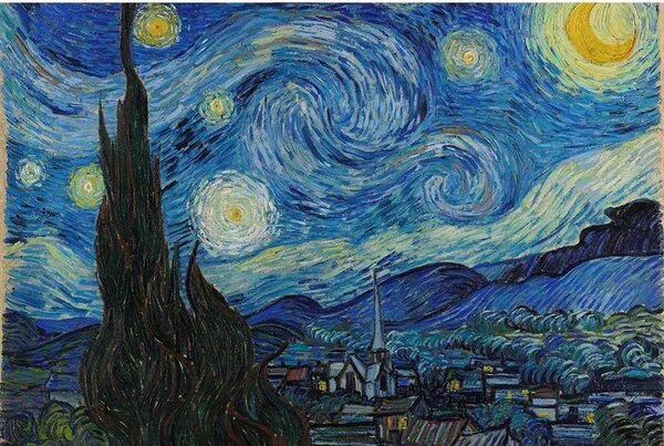 Vliesové fototapety, rozměr 375 cm x 250 cm, hvězdná noc - Vincent Van Gogh, DIMEX MS-5-0250