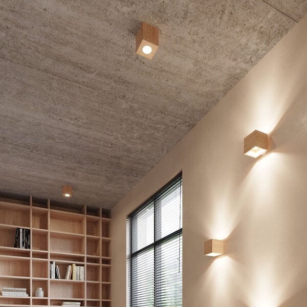 Sollux Lighting Nástěnné svítidlo QUAD přírodní dřevo