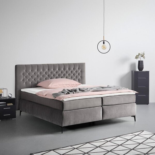 Boxspring postel ONE 2 160x200cm,antracitová