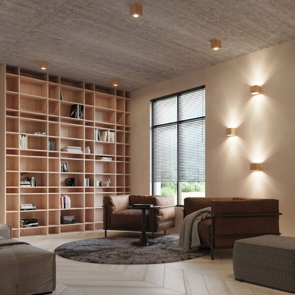 Sollux Lighting Stropní svítidlo QUAD přírodní dřevo