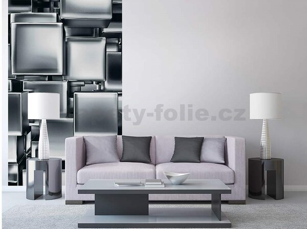 Vliesové fototapety, rozměr 150 cm x 250 cm, kovové kostky, DIMEX MS-2-0285