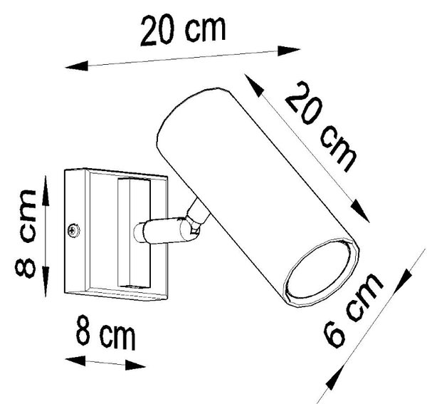 Sollux Lighting Nástěnné svítidlo DIREZIONE černé