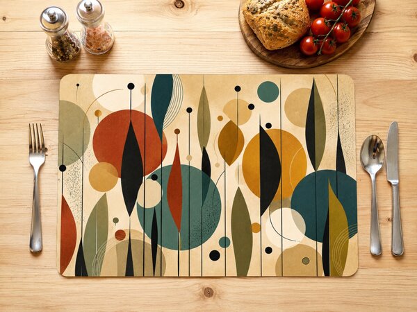 PokojovaDekorace.cz, Prostírání – Abstraktní botanika v retro stylu, 43x30cm