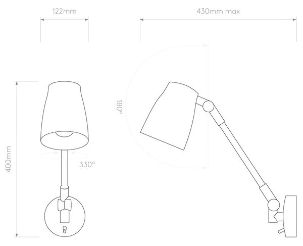 Astro Atelier Grande E27 plug-in nástěnné svítidlo