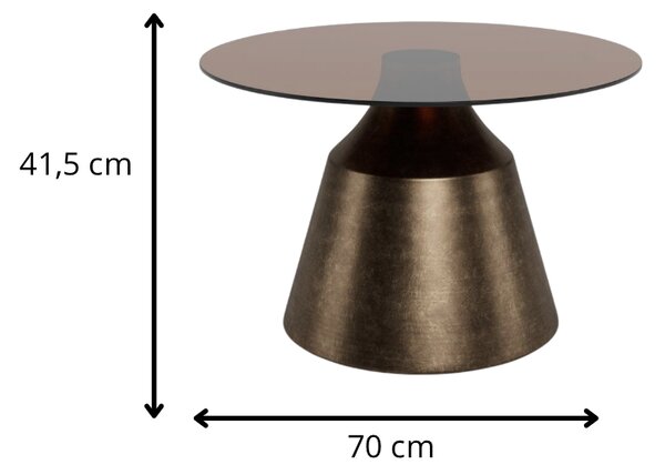 Actona Konferenční stolek Dunsley 70 cm hnědý/bronzový