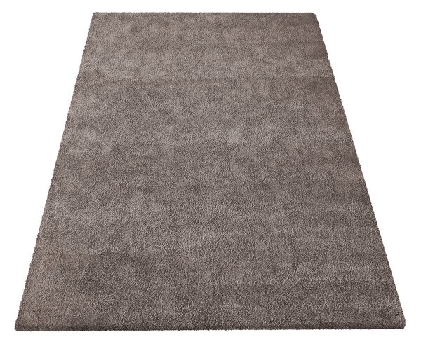 Makro Abra Kusový koberec jednobarevný Shaggy Cosy 01 Hnědý Rozměr: 170X240