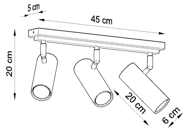Sollux Lighting Stropní svítidlo DIREZIONE 3 černé