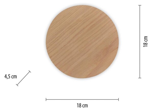Nástěnné LED svítidlo na baterie Puntua Ø 18 cm vzhled dřeva