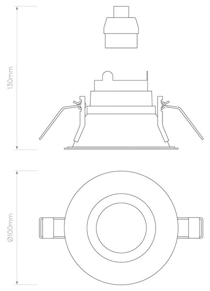 Astro Minima Slimline fixní požárně odolné svítidlo IP65 ČernáSymetrické