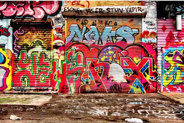 Vliesové fototapety, rozměr 375 cm x 250 cm, graffiti ulice, DIMEX MS-5-0321