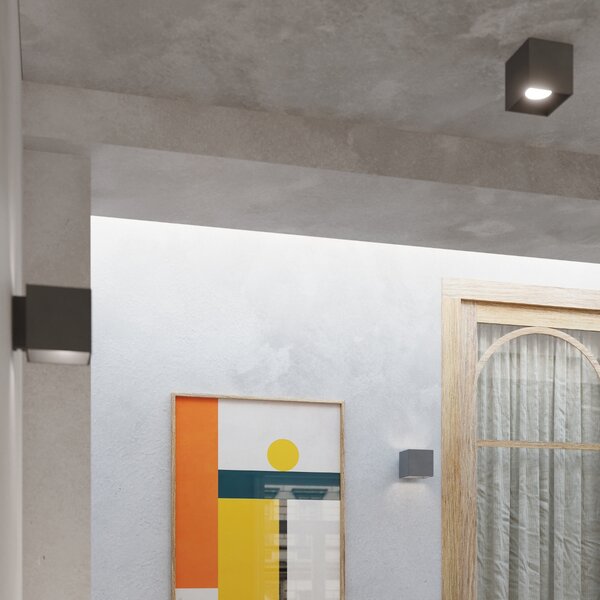 Sollux Lighting Stropní lampa QUAD 1 antracitová