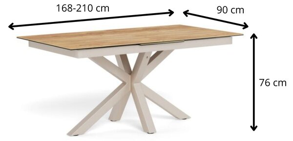 Actona Jídelní rozkládací stůl Heaven 168/210 cm dub divoký/kašmírový