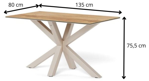 Actona Jídelní stůl Heaven 135 cm dub divoký/kašmír