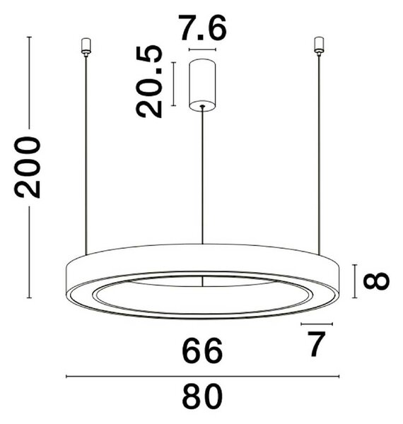 Nova Luce Morbido LED kruhové závěsné svítidlo CCT s ovladačem ⌀1000mmČerná