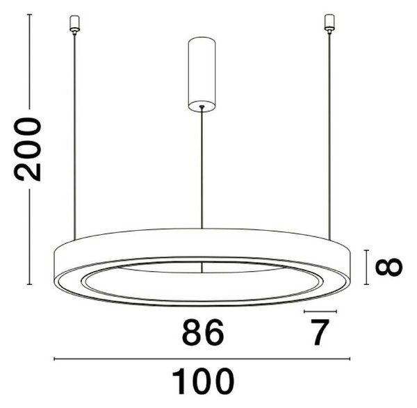 Nova Luce Morbido LED kruhové závěsné svítidlo CCT s ovladačem ⌀1000mmČerná
